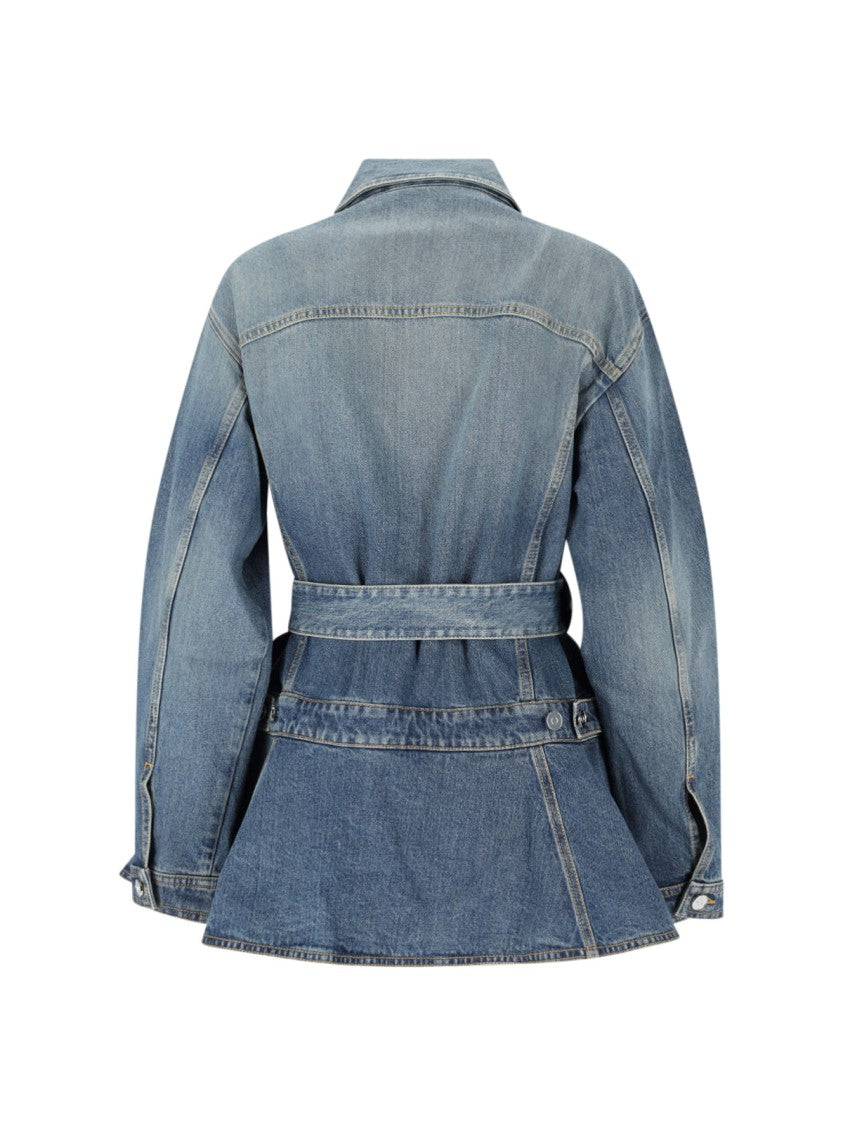 Alaïa Denim Jacket With Removable Waist Belt