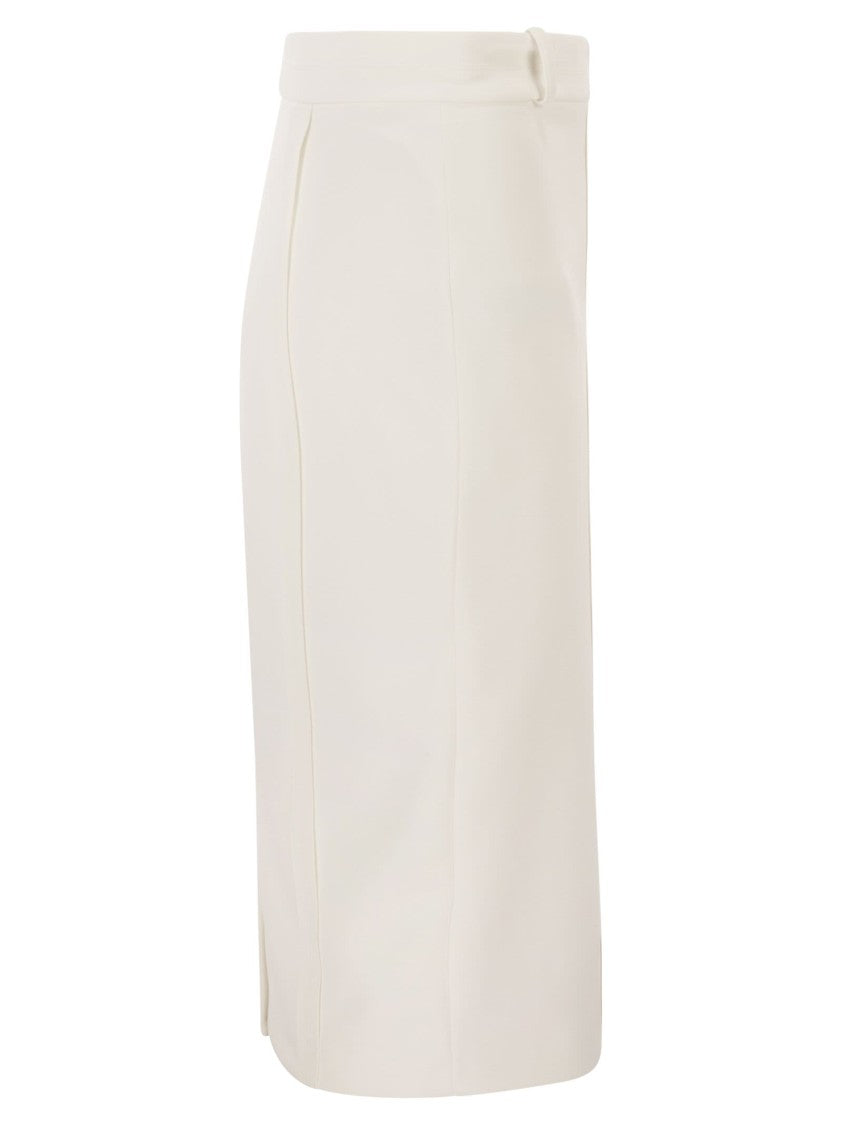 Elisabetta Franchi Lightweight Crêpe Skirt With Raw-Cut Details