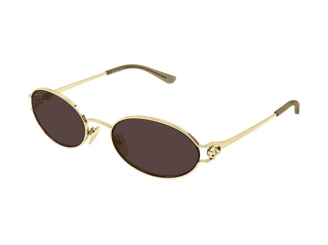 Gucci Gg2233s Gold Metal Frame Dark Lens Round Sunglasses