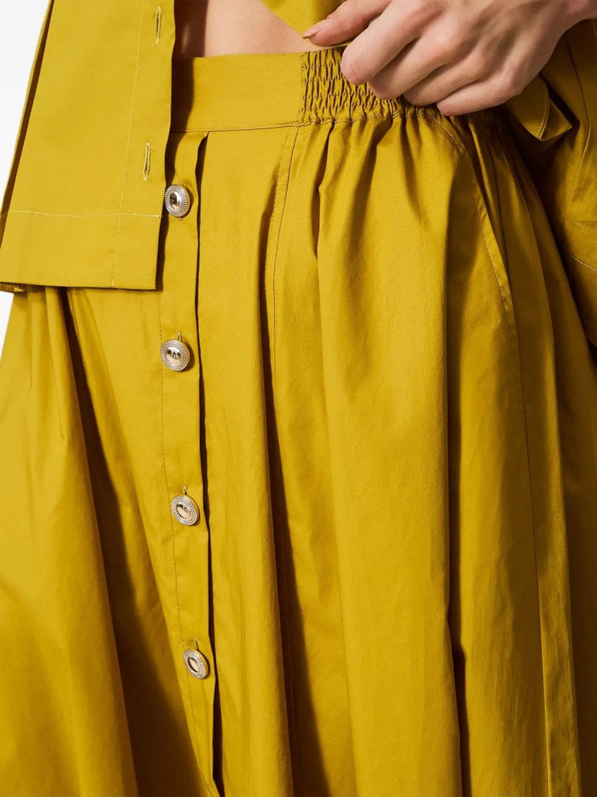 Twin-Set Midi Flared Button Down Front Skirt