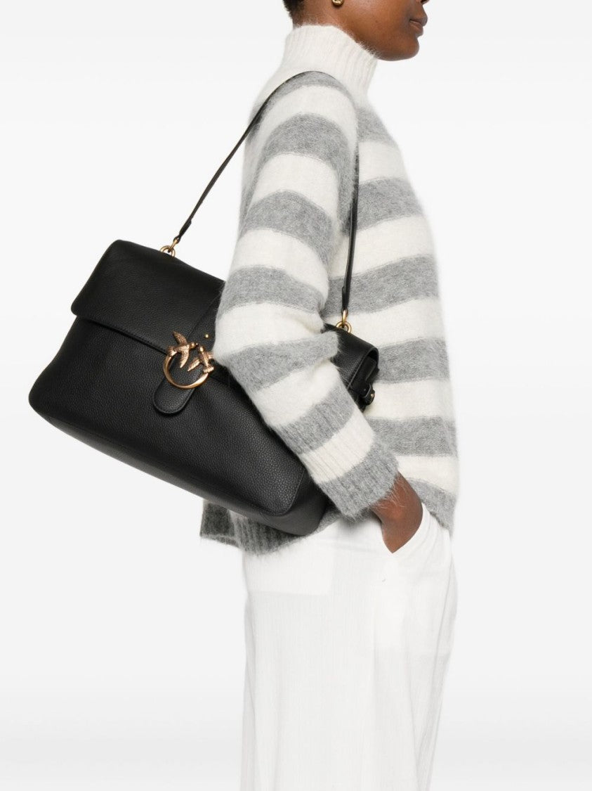 Pinko Textured Leather Shoulder Bag