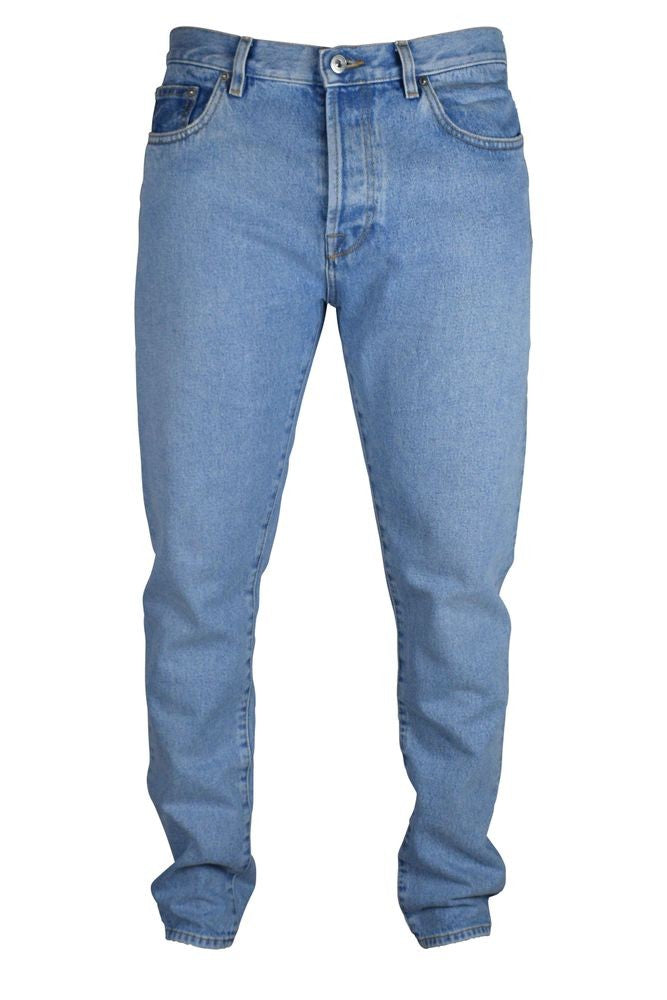 Valentino Garavani Slim Fit Blue Jeans With Leather Logo Label