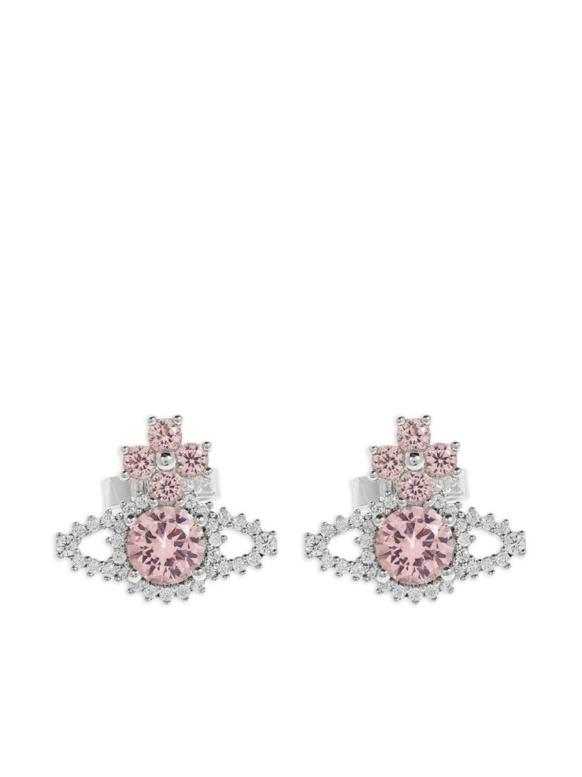 Vivienne Westwood Silver-Tone Crystal Orb Shaped Stud Earrings