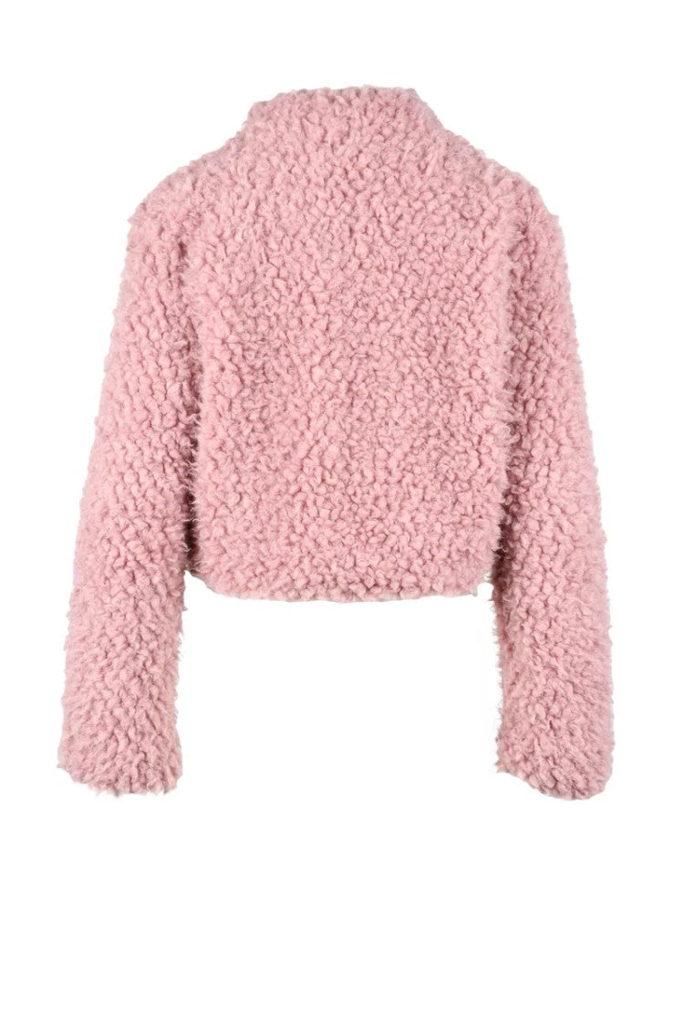 Simona.A Pink Plush Polyester-Blend Jacket