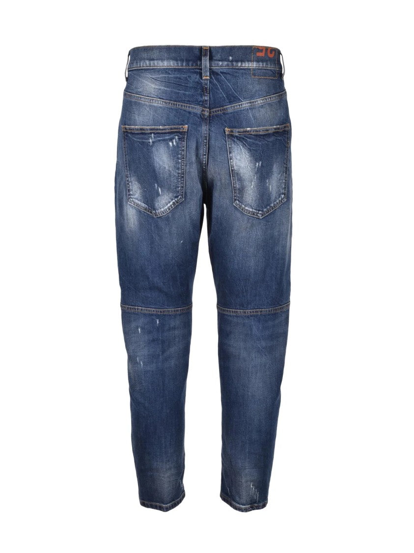 Dondup Tapered Fit Distressed Denim Jeans