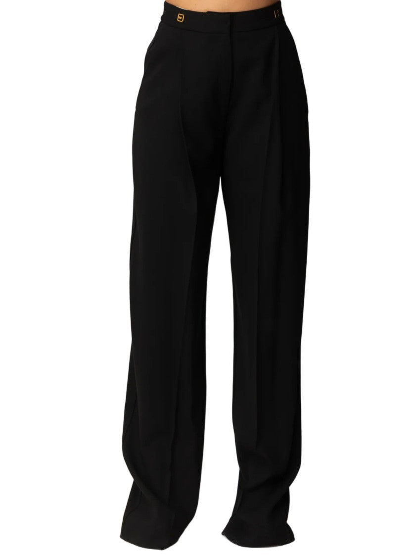 Elisabetta Franchi High Waist Wide-Leg Tailored Crease Pants