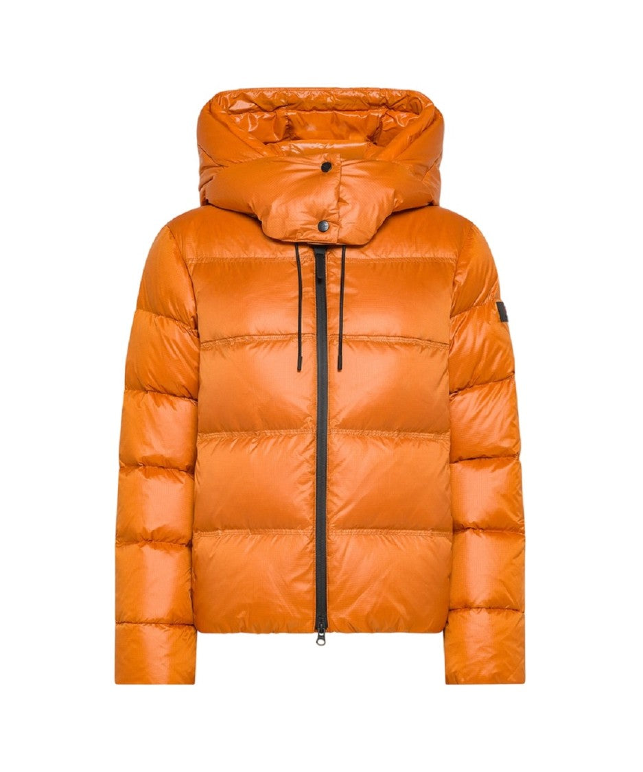 Peuterey Puffy Orange Bomber Jacket With Double Hood