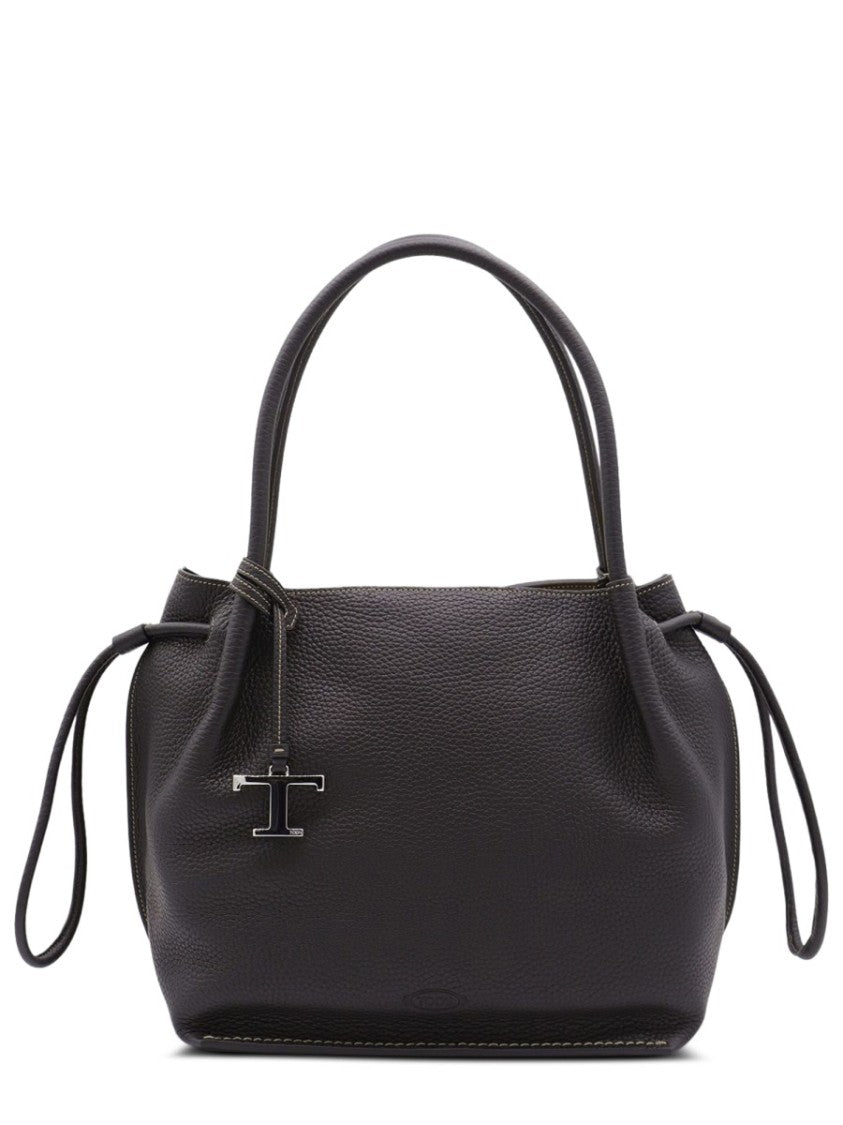 Tod's Black Bullskin Leather Slouchy Shoulder Bag