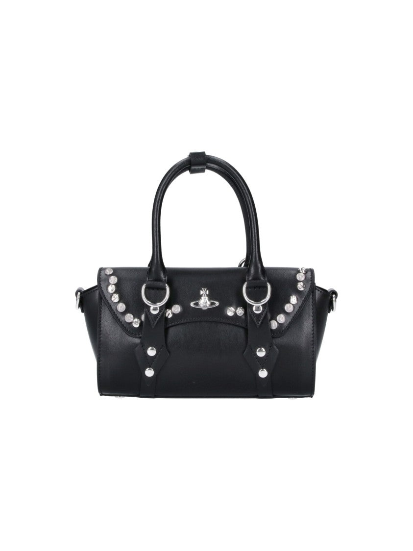 Vivienne Westwood Cylindrical Silver Emblem Top Handle Bag