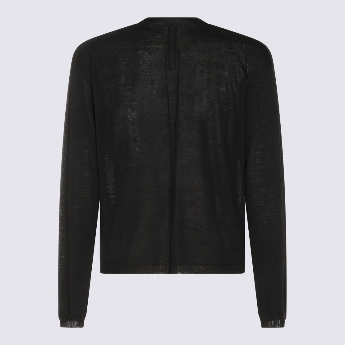 Rick Owens Black Semi-Sheer Knit Sweater With Unique Cut-Out Detail