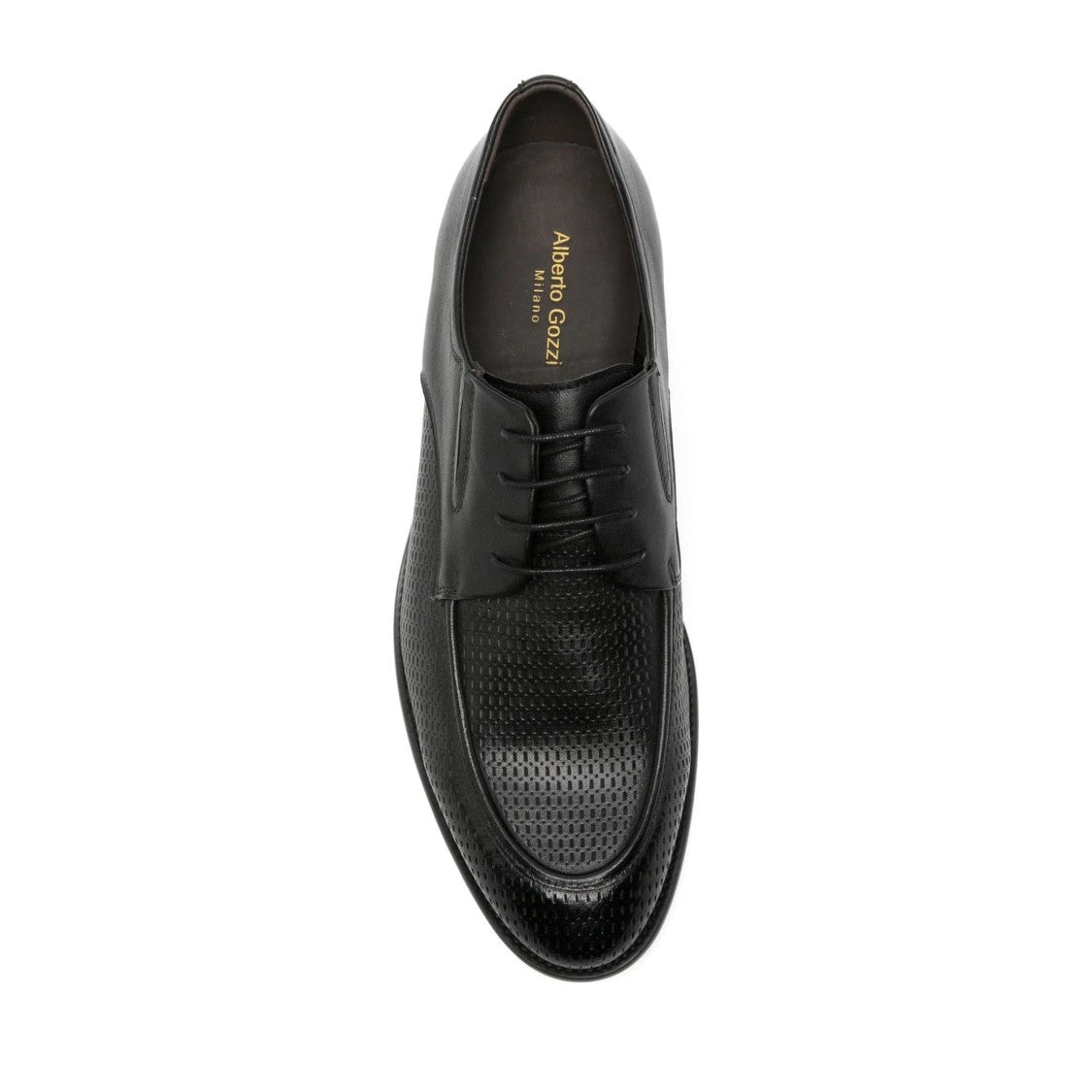 Alberto Gozzi Black Elegant Lace-Up Leather Flats
