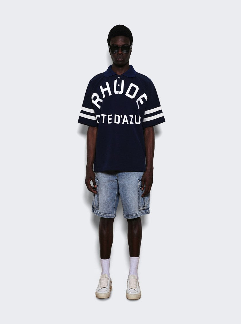 Rhude Cargo Denim Baggy Short Bay Indigo