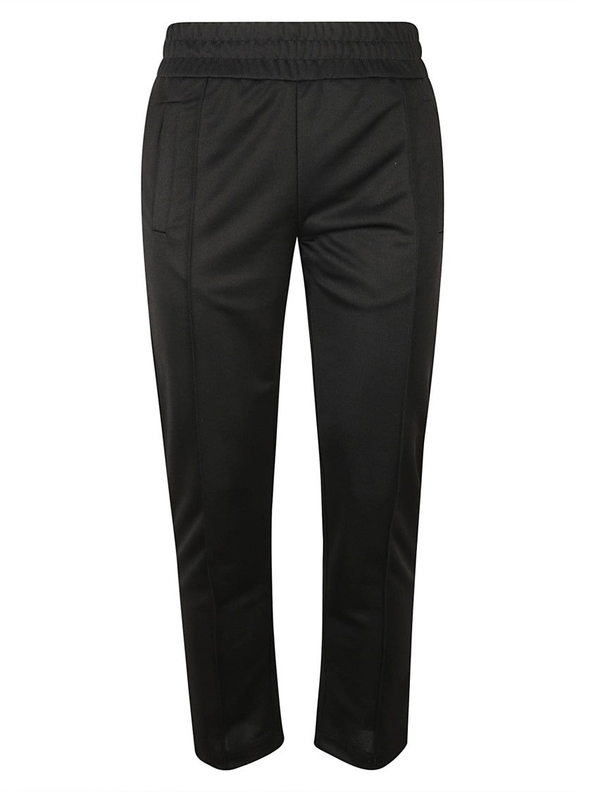 Palm Angels Tapered Black Trousers With Elastic Waistband