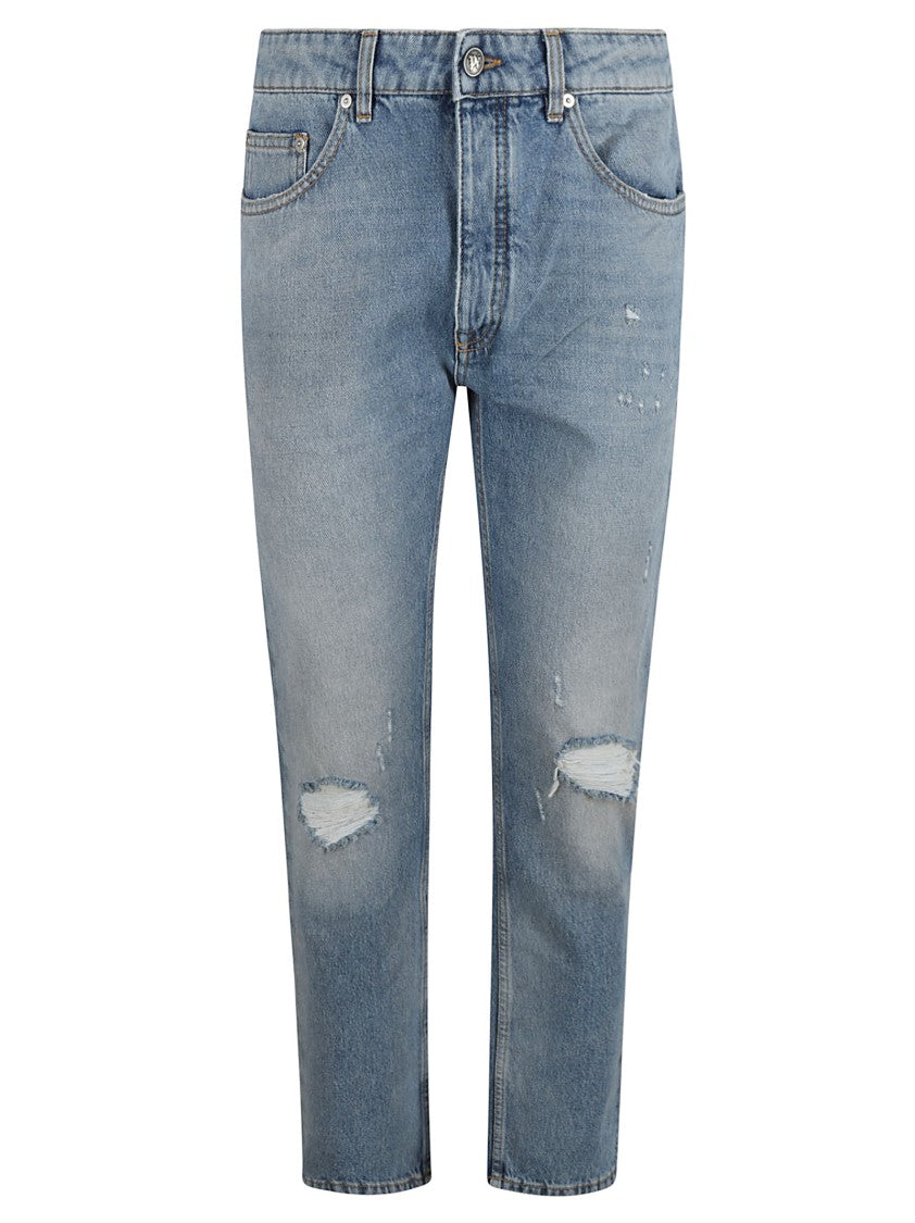 Palm Angels Distressed Grey Denim Jeans