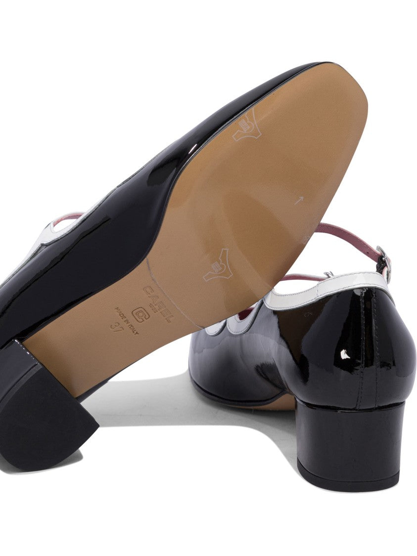 Carel Paris Block Heel Shoes With Glossy Finish