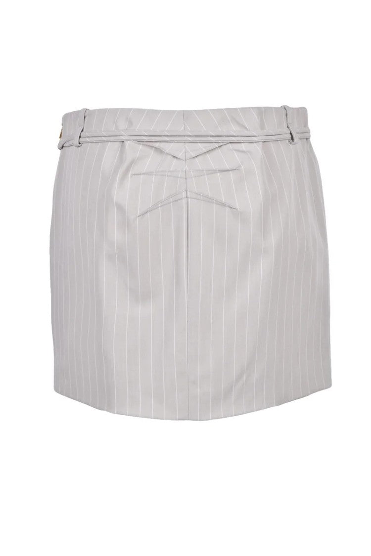 Patrizia Pepe Mini Skirt Stretch - Light Grey