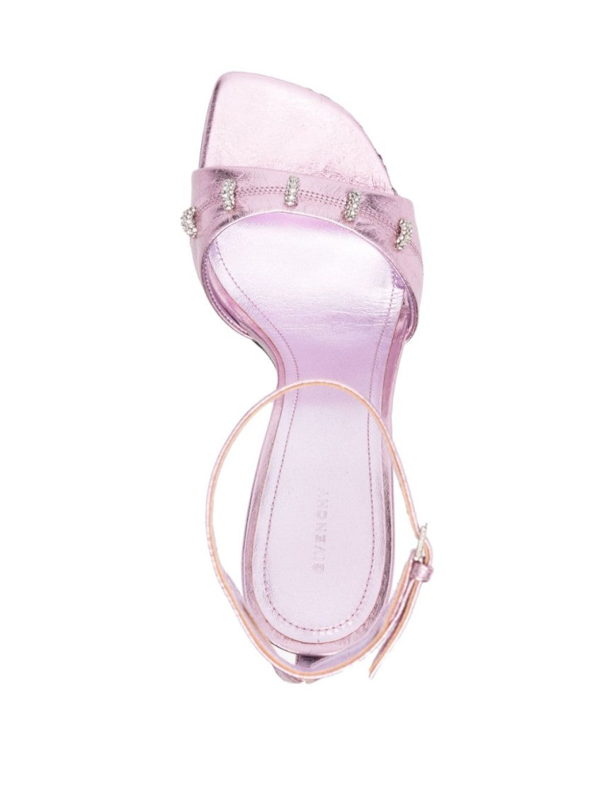 Givenchy Rose Pink Metallic Calf Leather Sandals