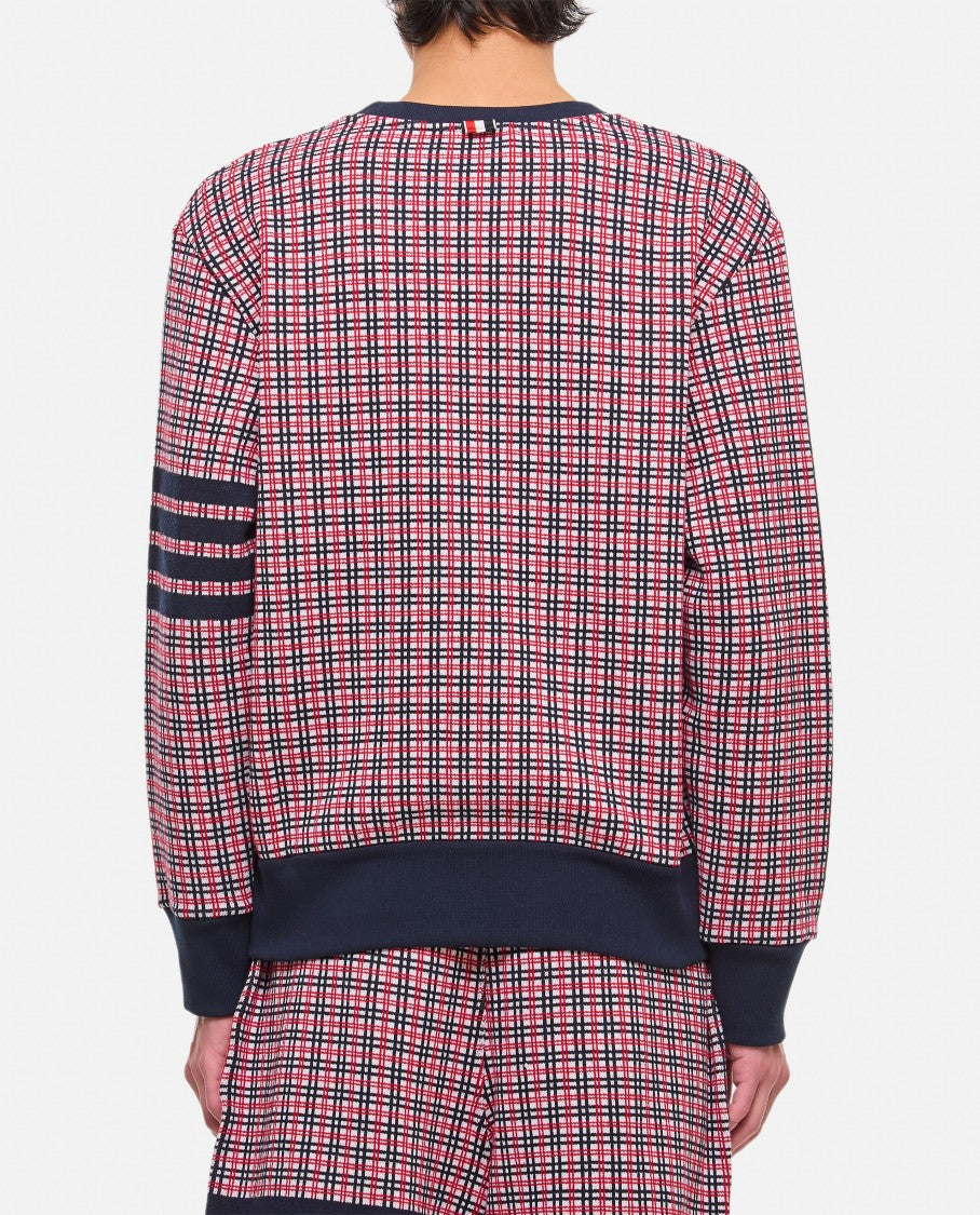Thom Browne 4 Bar Cotton Crewneck Sweatshirt