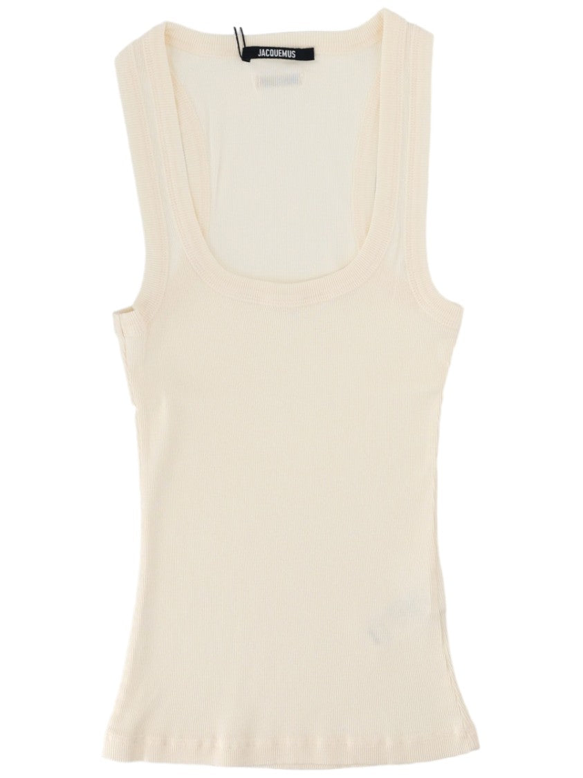 Jacquemus Gros Grain Fitted Scoop Neck Cotton Tank Top