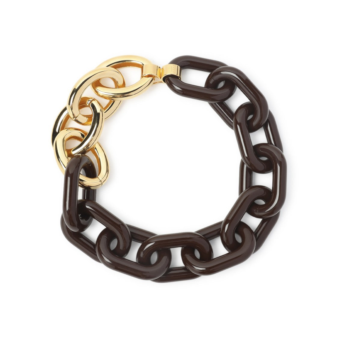 Marni Brown Resin Necklace With Gold-Toned Brass Accents