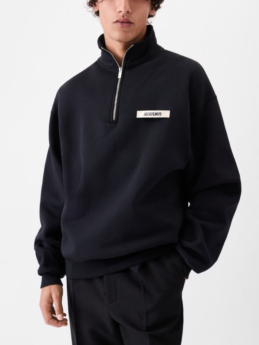 Jacquemus Black Cotton Le Camionneur Gros Grain Sweatshirt