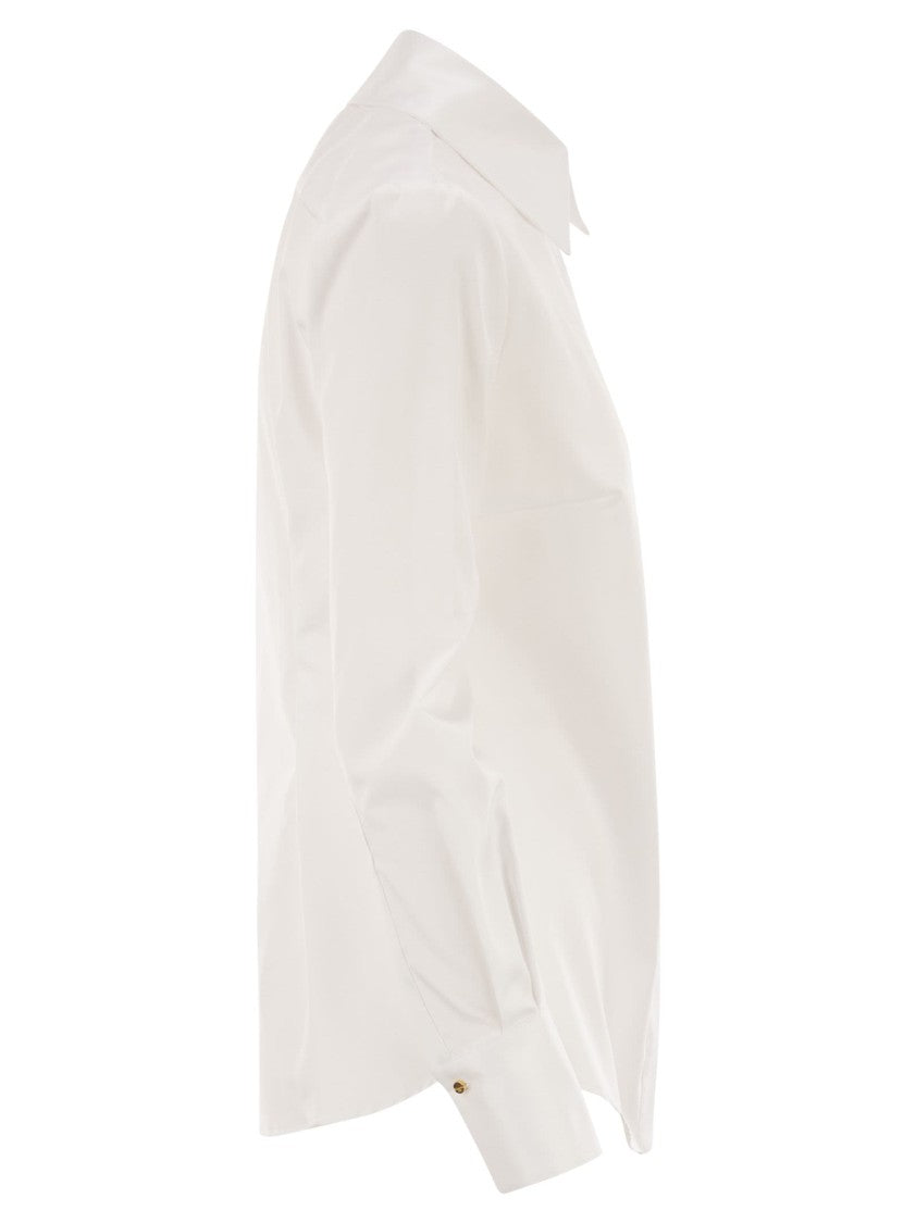 Elisabetta Franchi Cotton Poplin Shirt With Logo