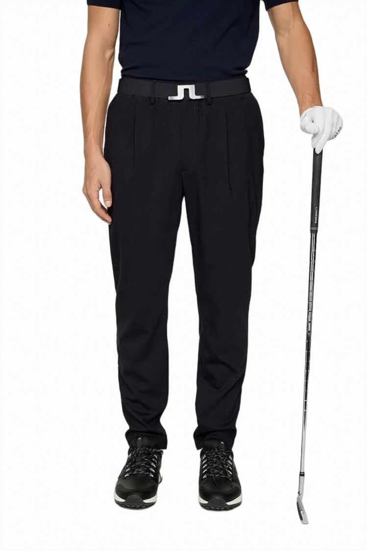 J Lindeberg Tailored Black Straight Pants With Clean Design