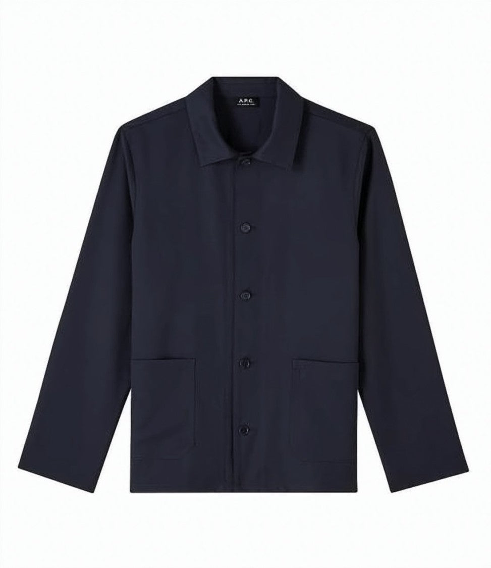 A.P.C. Minimalist Wool Jacket With Classic Collar And Button Front
