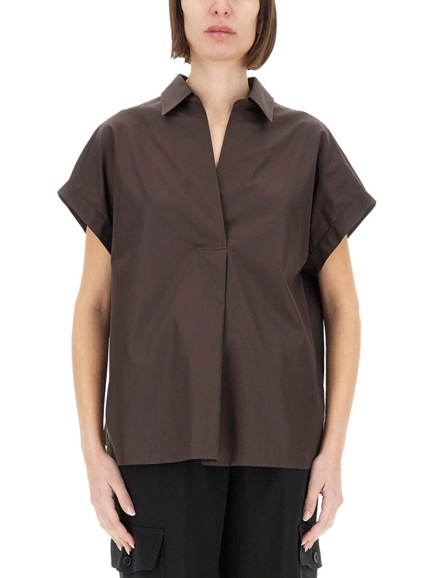 Aspesi Brown Cotton Shirt With Structured Collar