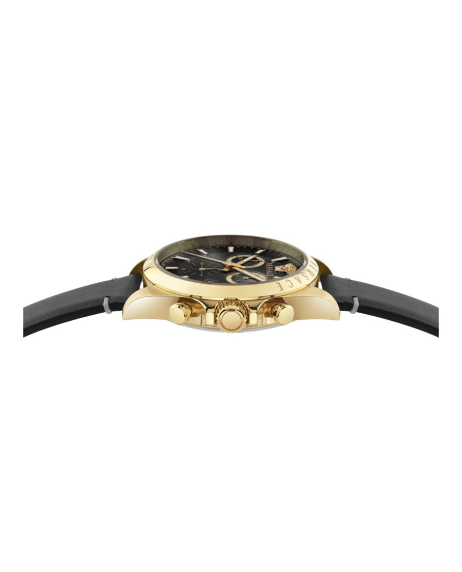Versace Chronograph Date Watch With Yellow Gold Case