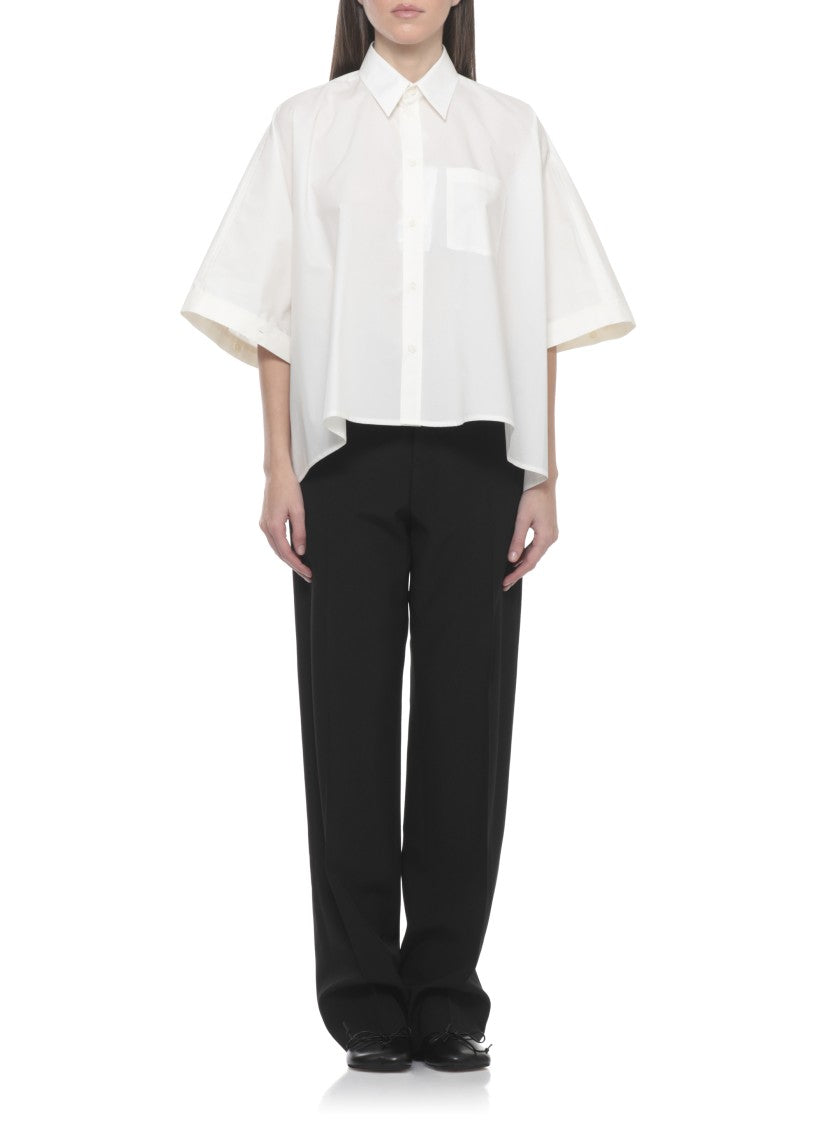 Mm6 By Maison Margiela White Cotton Wide-Sleeve Shirt