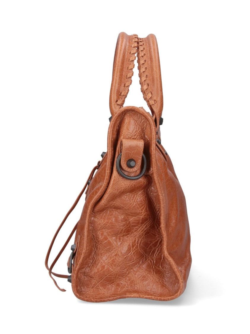 Balenciaga Structured Brown Handbag With Clean Lines
