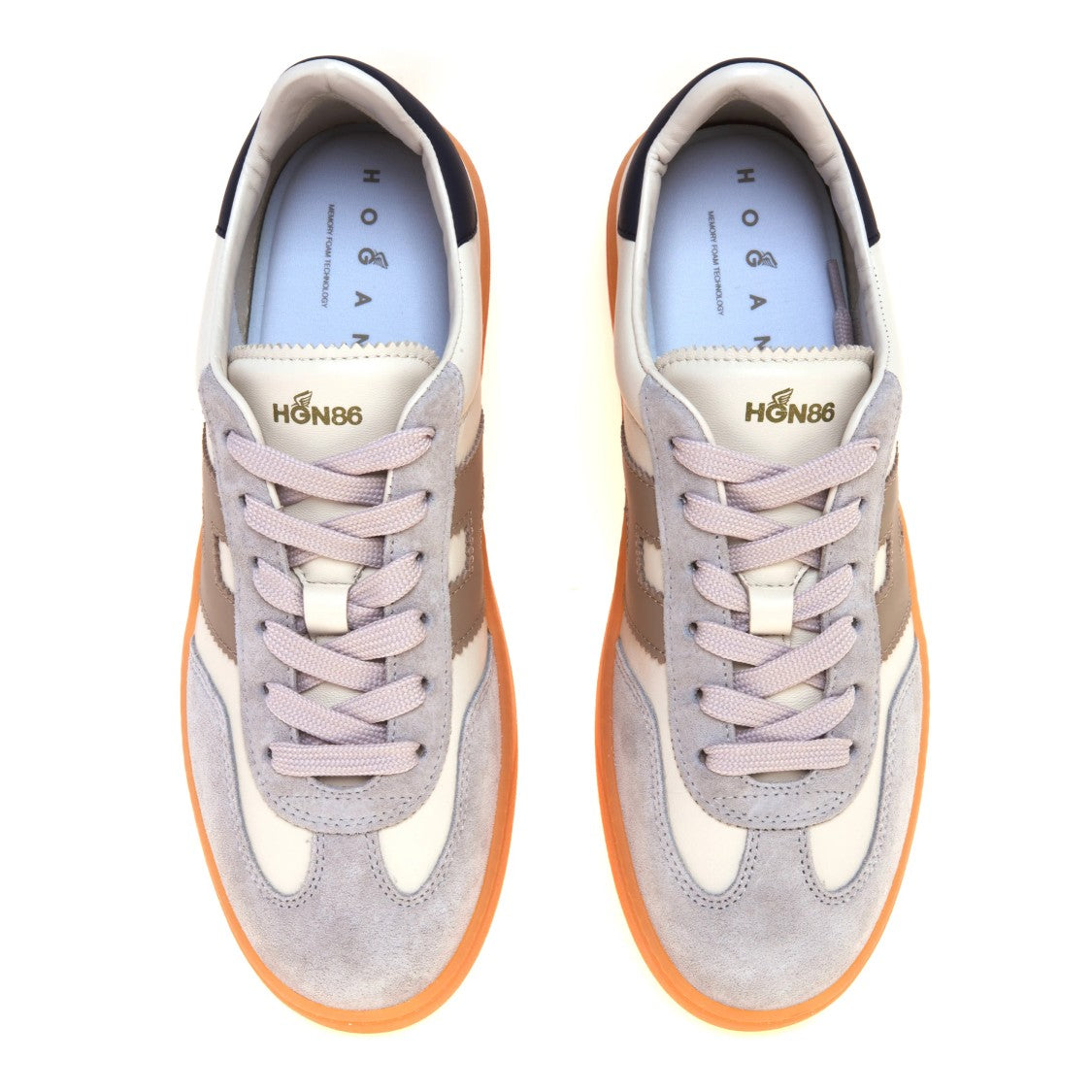 Hogan Smooth Leather Translucent Sole Low-Top Sneakers