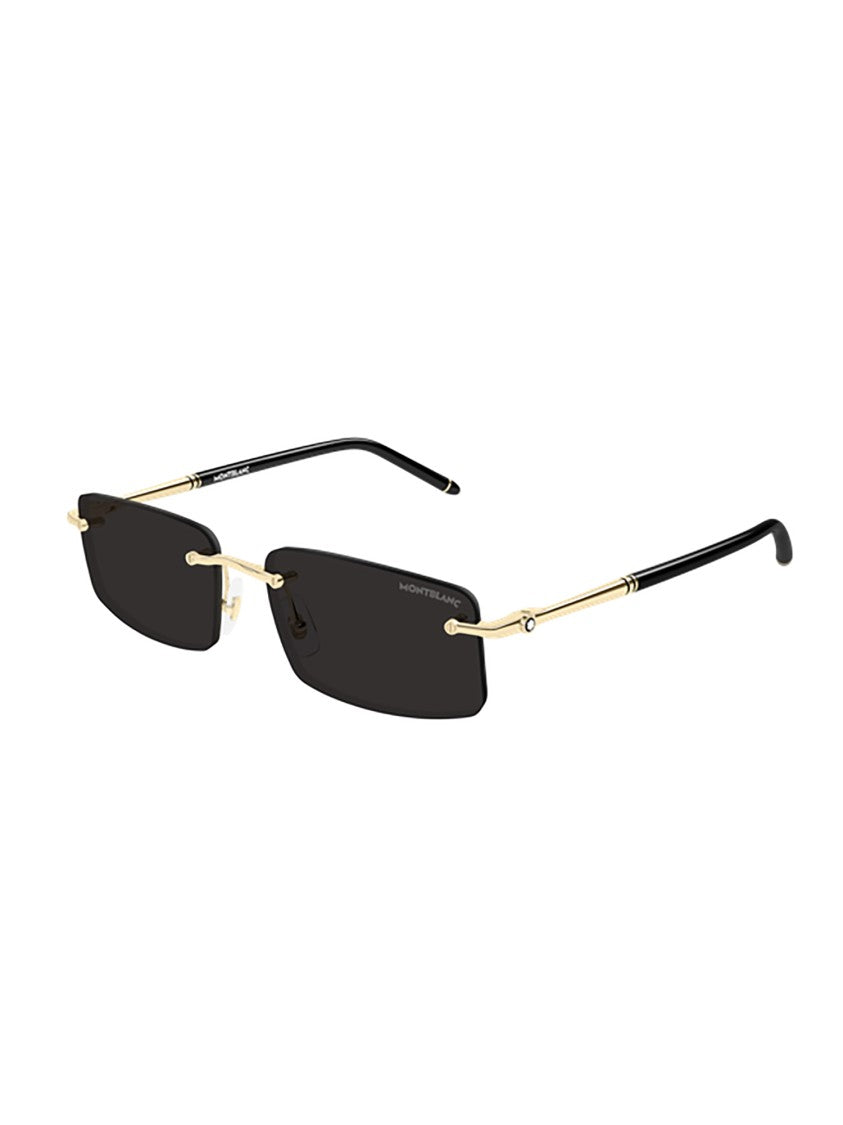 Montblanc Mb0443s Rectangular Rimless Metallic Sunglasses