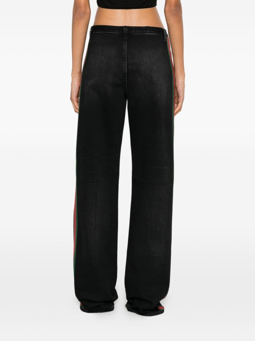 Gucci Relaxed Side Stripe Wide-Leg Jeans
