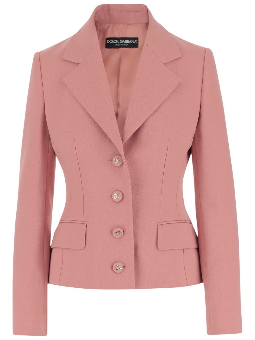 Dolce & Gabbana Single-Breasted Sweet Jacket In Wool Crepe
