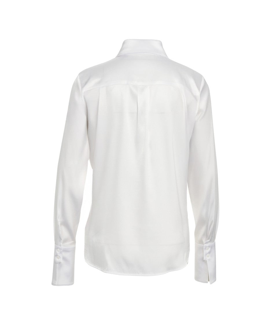 Himon's Fluid Silk Blouse With Classic Collar