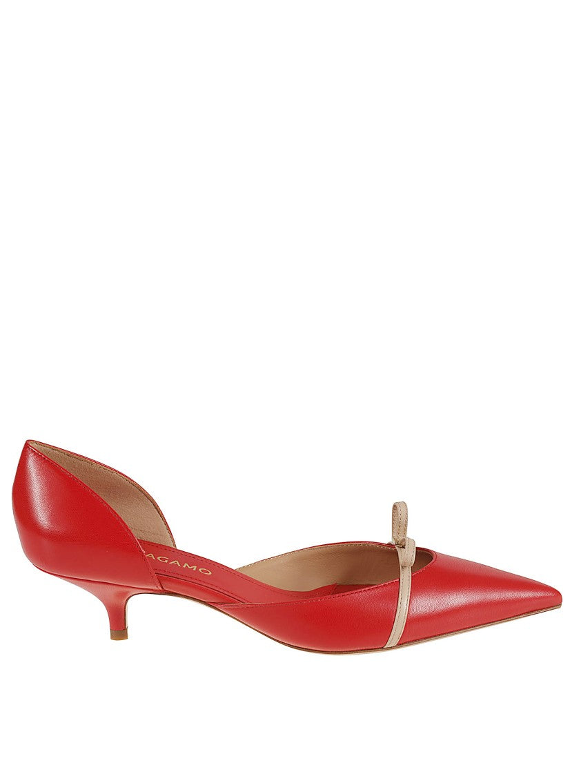 Ferragamo Pointed Toe Pumps With Bow Accent