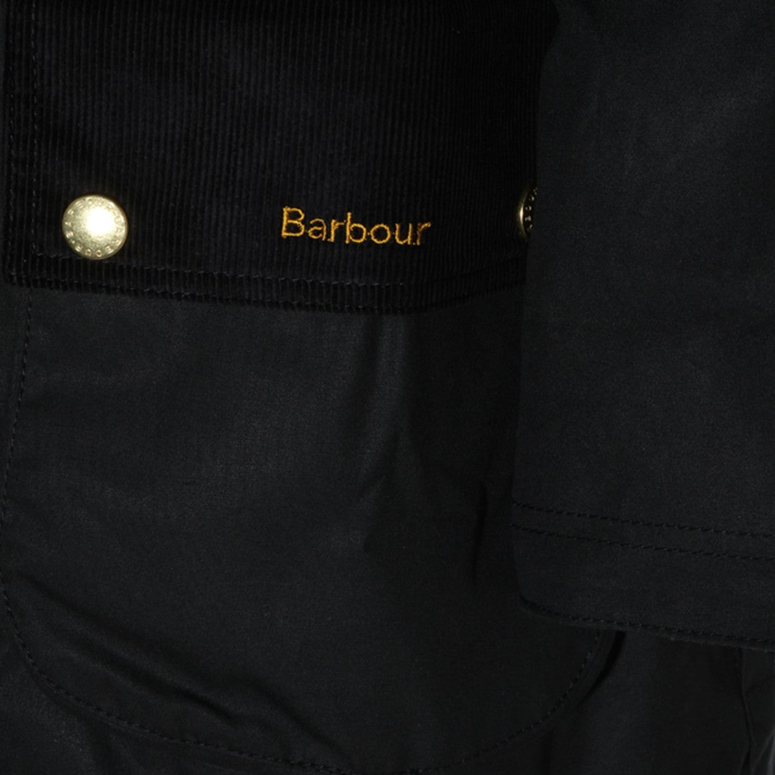 Barbour Black Beaufort Waxed Velvet Collar Jacket
