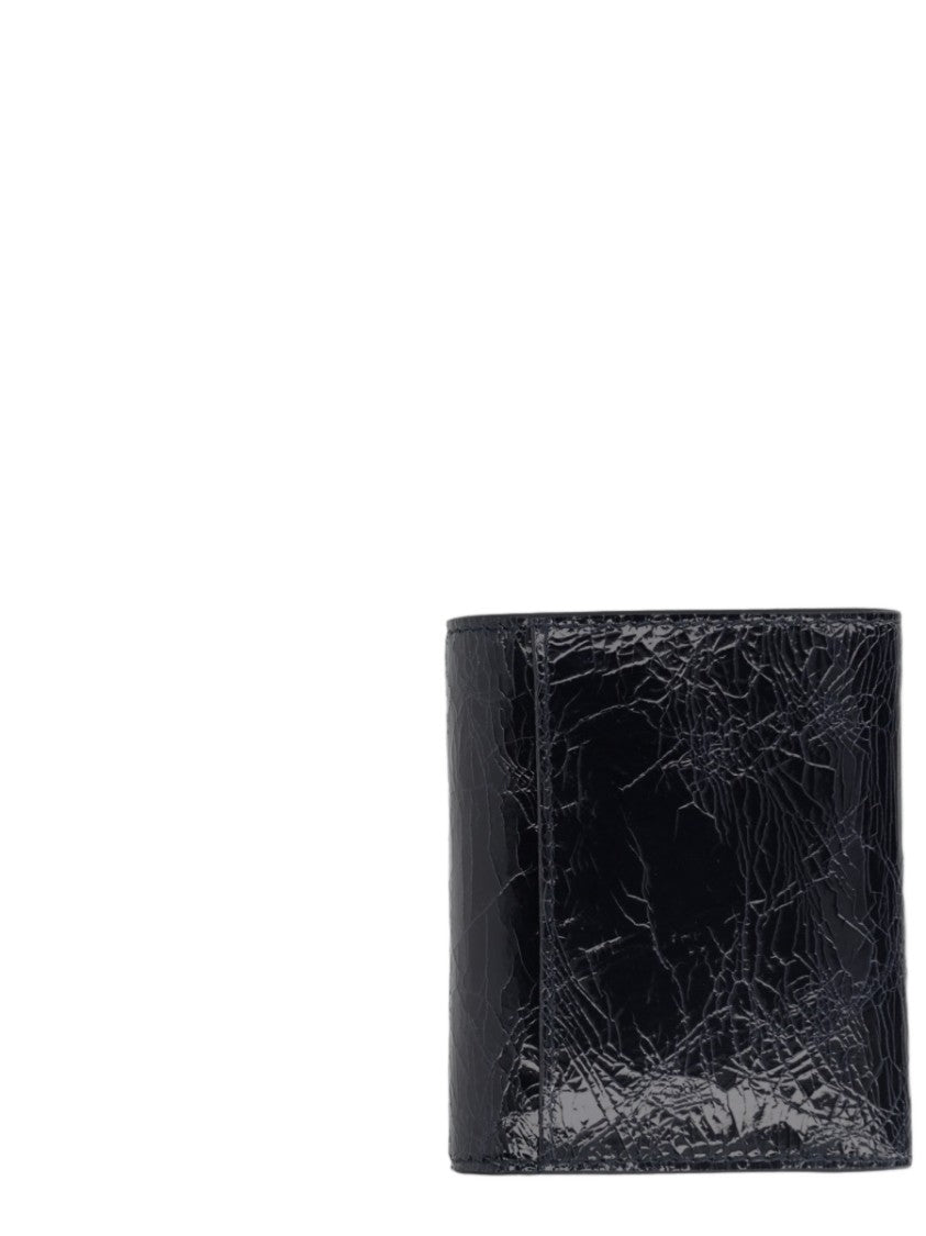 Maison Margiela Four Stitches Glossy Textured Leather Wallet