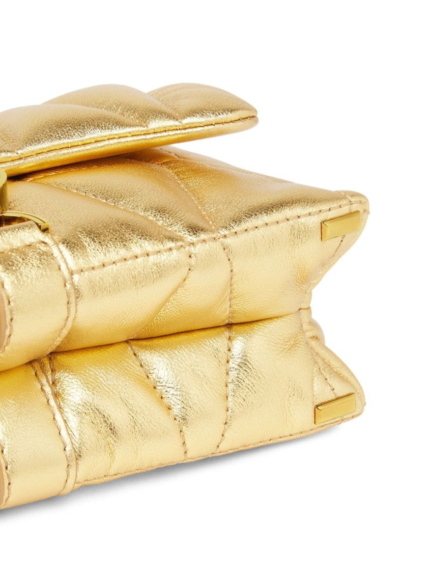 Versace Quilted Gold Lambskin Bag