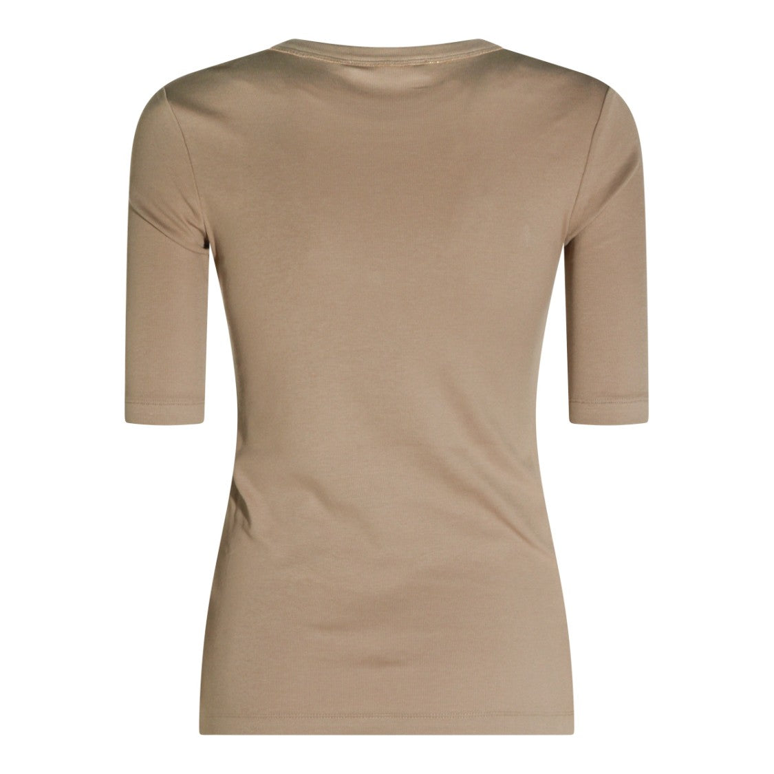 Fabiana Filippi Beige Cotton Round Collar T-Shirt