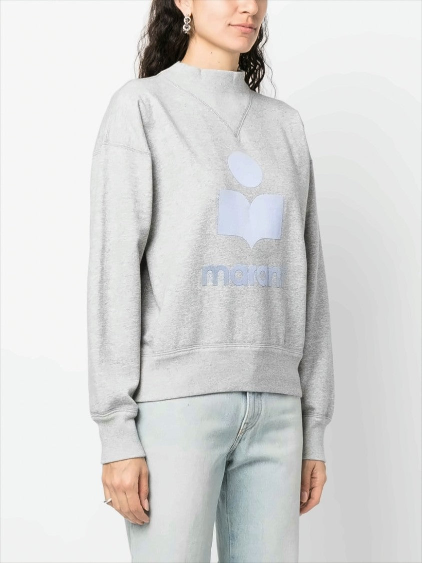 Isabel Marant Étoile Relaxed-Fit Heather Grey Sweatshirt With Minimalist Logo