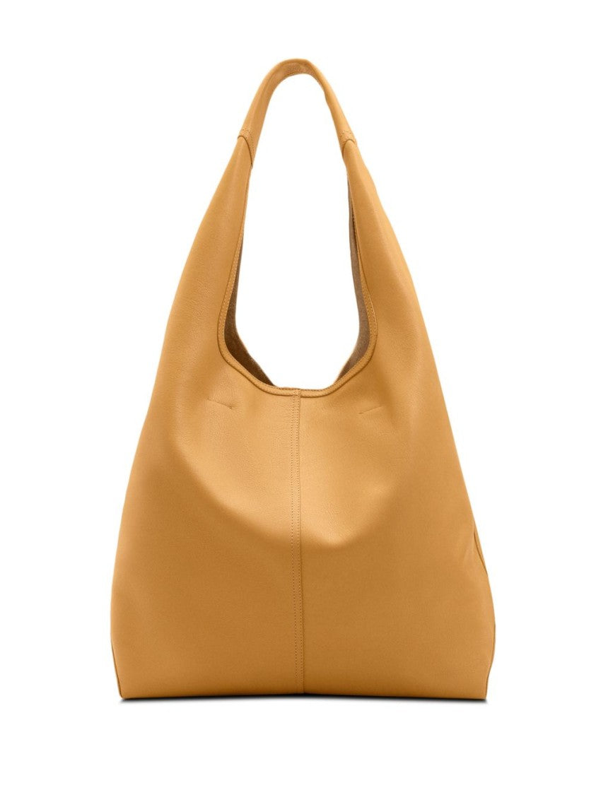 Ami Paris Honey Leather Embossed Logo Shoulder Bag