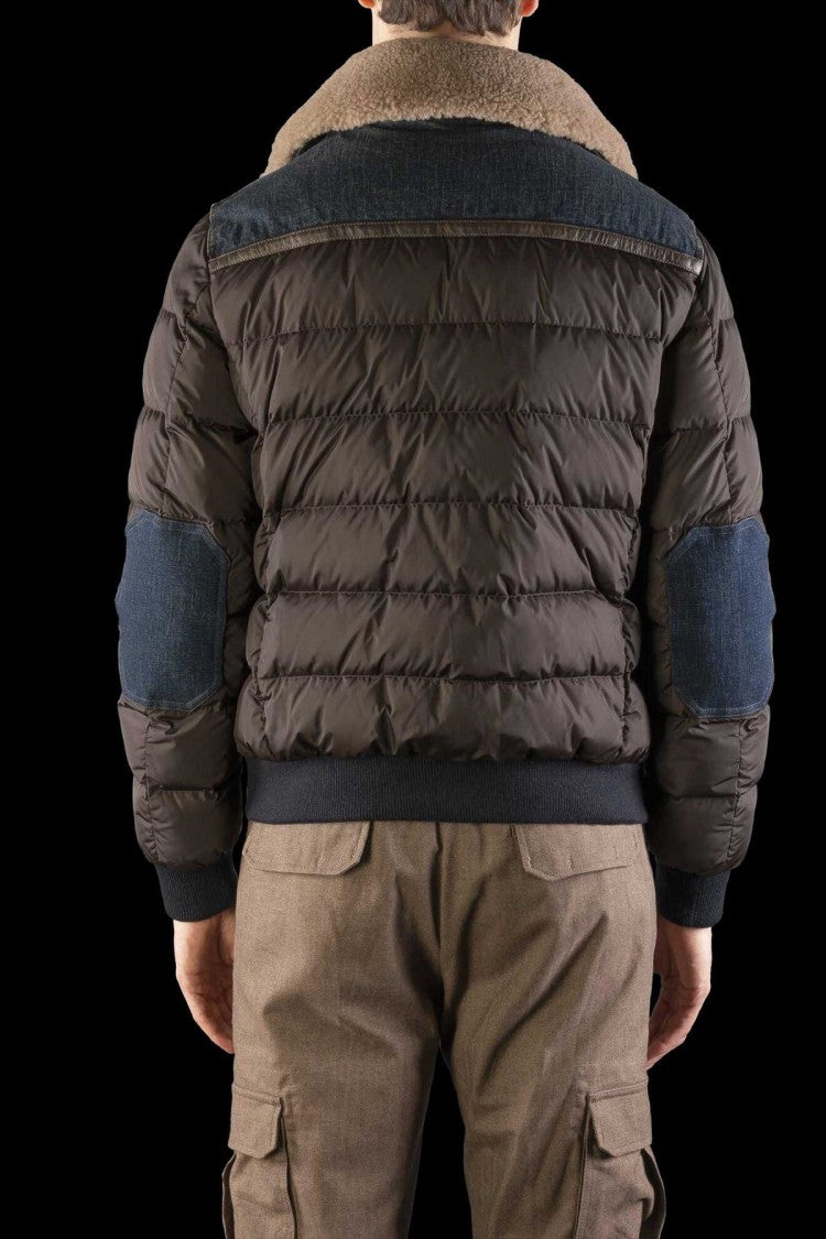 Moorer Brown Nylon Quilted Down Jacket