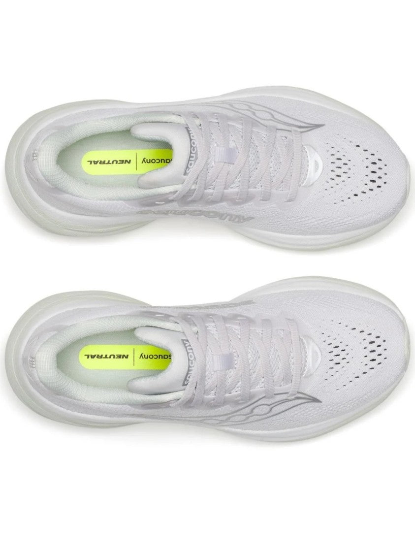 Saucony Breathable White Running Shoes With Cushioned Midsole
