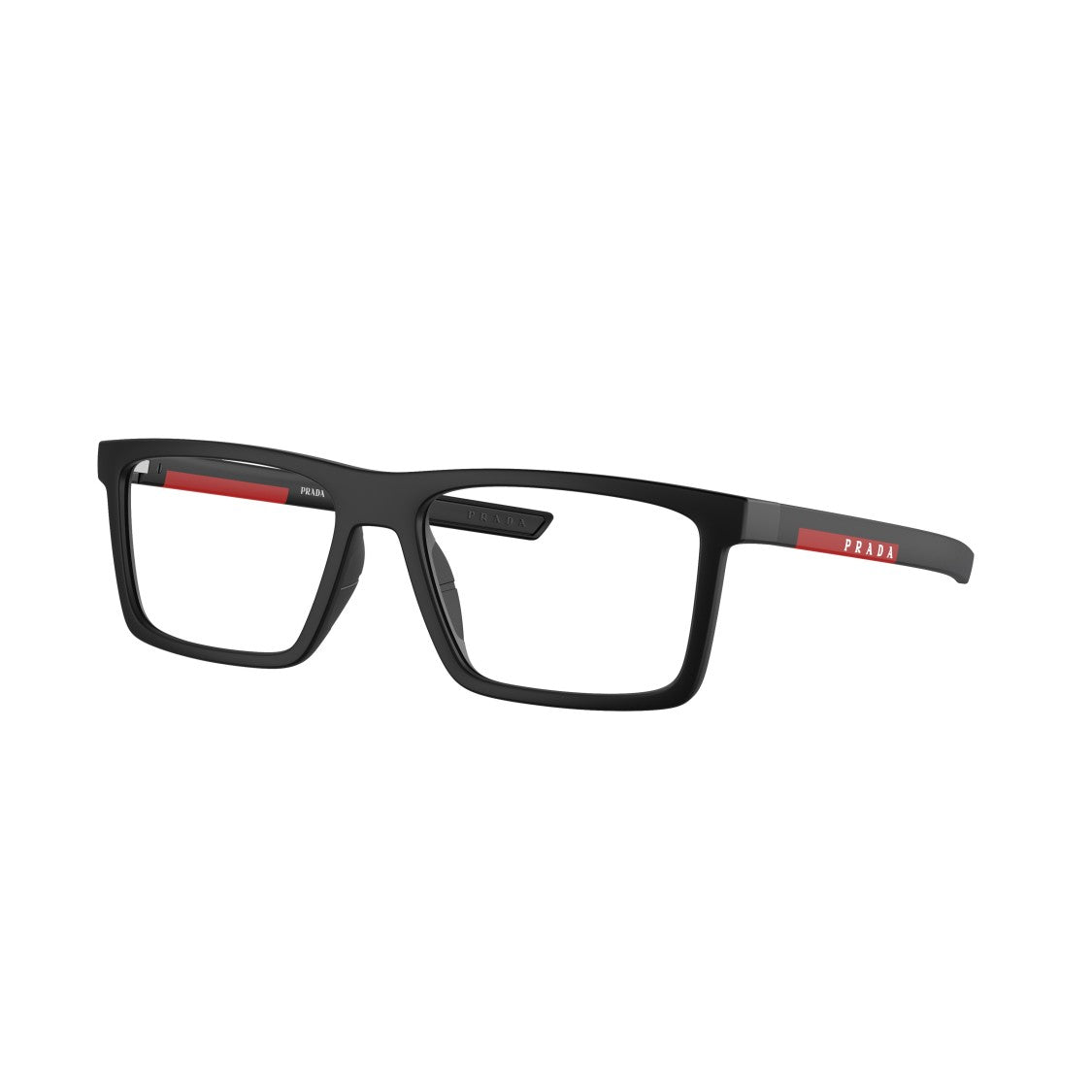 Prada Linea Rossa 0Ps 02Qv Rectangular Black Nylon Eyeglasses