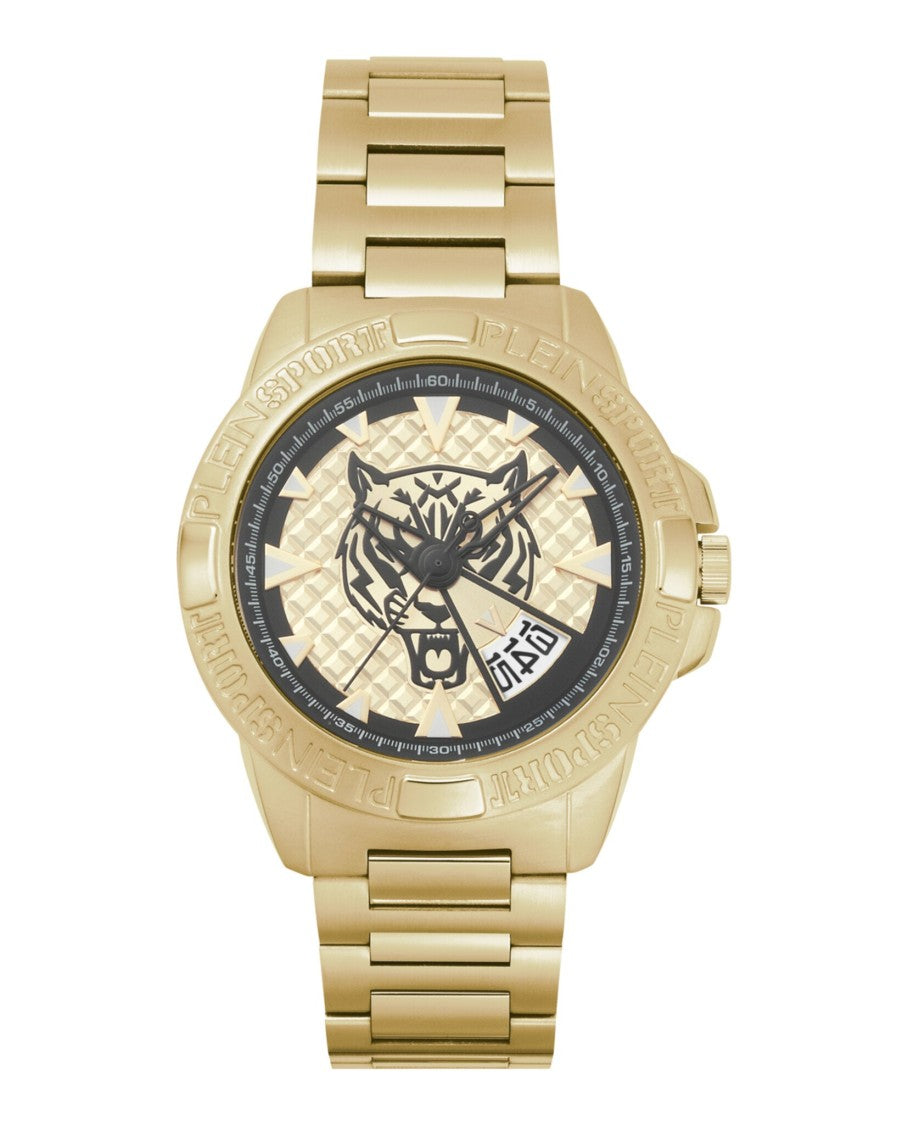 Plein Sport Touchdown Bracelet Watch With Gold Guilloche Dial