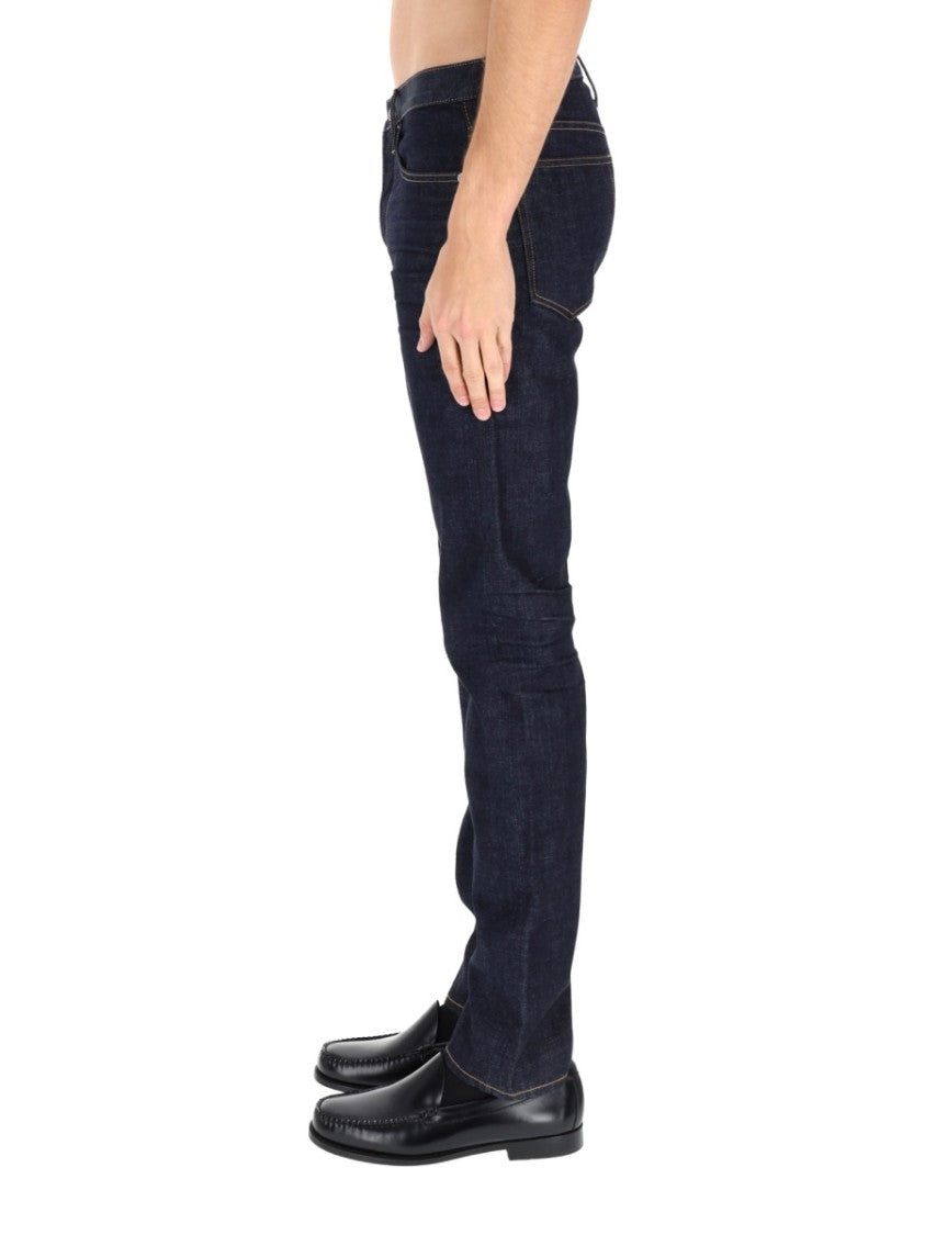 Tom Ford Dark Indigo Moleskin Straight-Leg Jeans