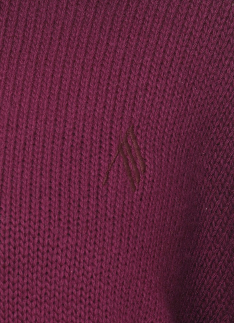 The Attico Burgundy Wool Sweater With Contrasting Logo